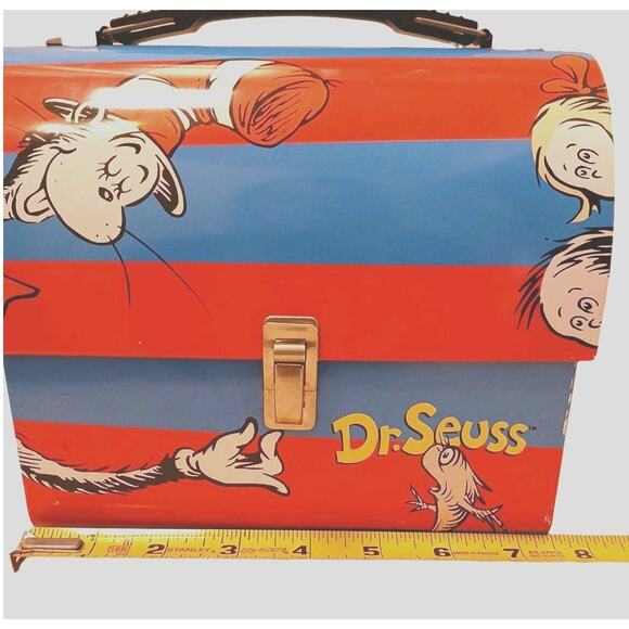 Dr Seuss Lunchbox Tin Metal Cat in the Hat Thing 1 & 2 Collect Whimsical Authent - Picture 6 of 11